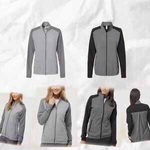 NWT! Water-Repellant Adidas Golf Womens Heather Block Full-Zip Windshirt Jacket